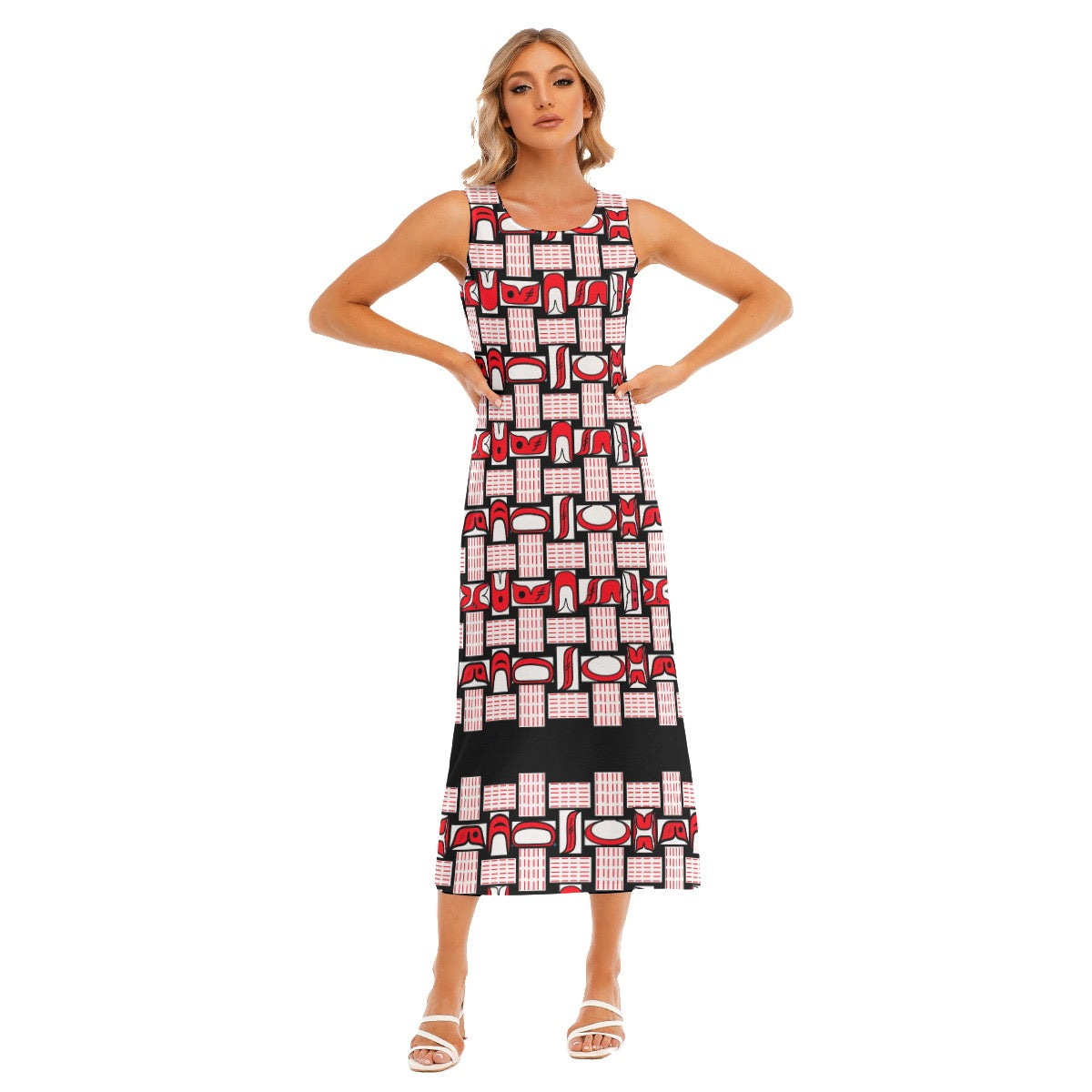 All-Over Print Women's Tank Top Long Dress